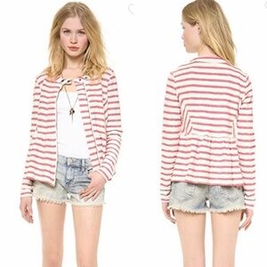 Free People Striped Peplum Jacket